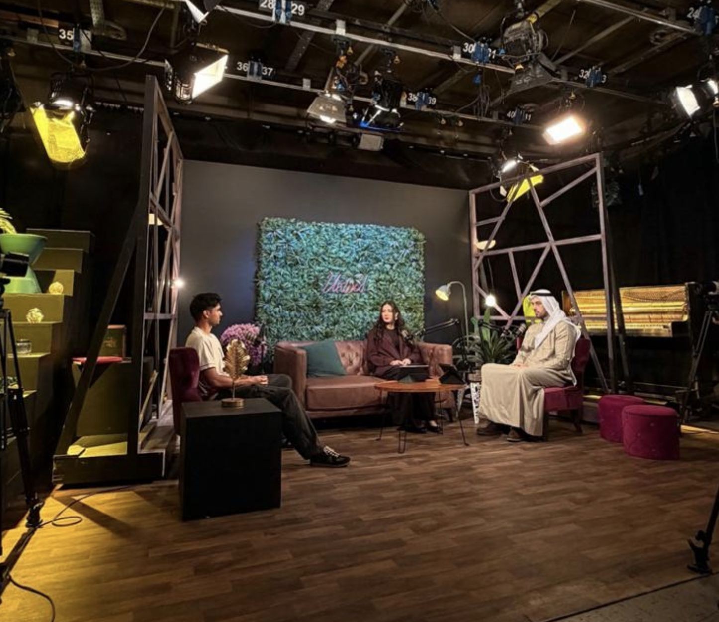 Mustafa on the set of a Kuwait television studio